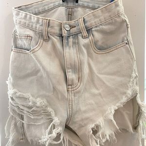 Ripped high waisted shorts